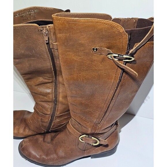 Naturalizer N5 Comfort Boots Wide Calf Knee High Tall Heeled Leather 7M-WC Brown - Picture 2 of 10